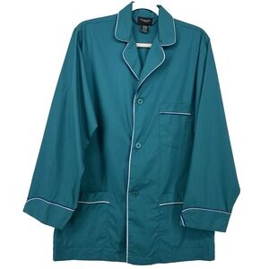Christian Dior Monsieur Men's Size M Sleep Shirt Teal Blue Button Front